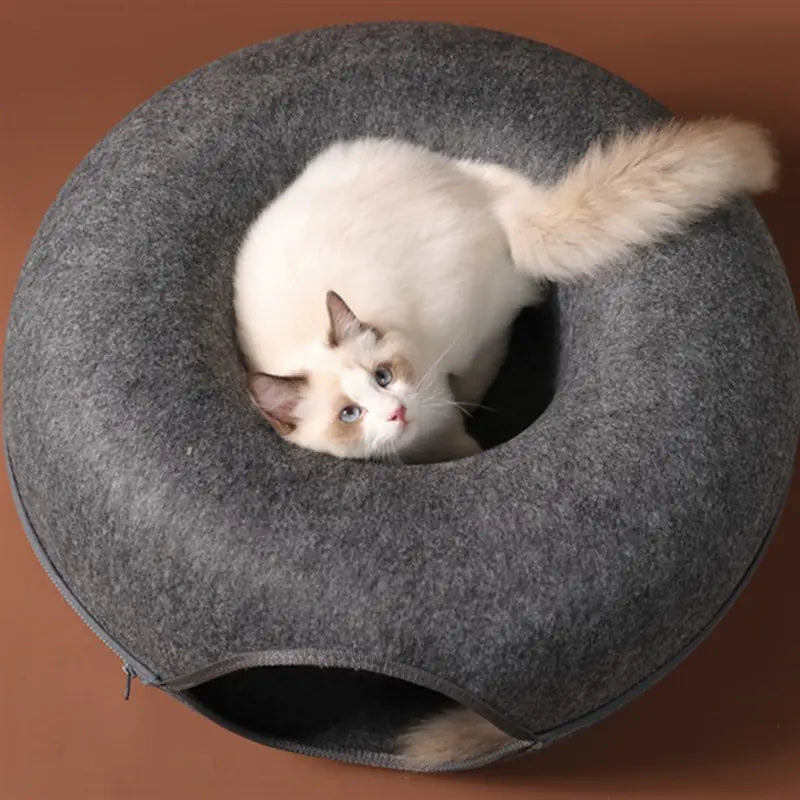 Doughnut Cat Bed Troeteldier Kat Tonnel Interaktiewe Game Toy