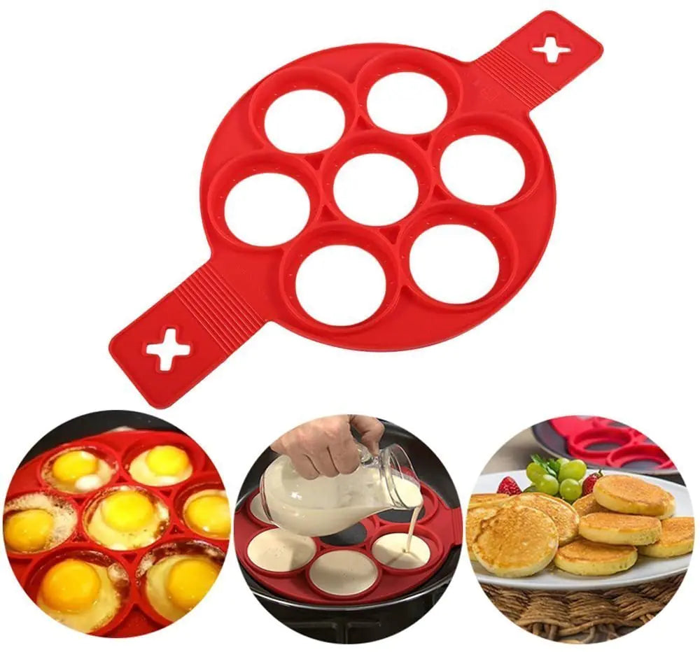 Pannenkoekenmaker met ronde 7 holtes