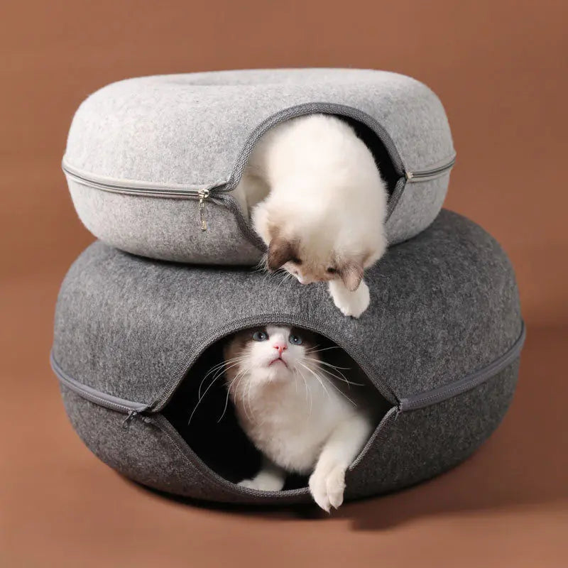 Doughnut Cat Bed Troeteldier Kat Tonnel Interaktiewe Game Toy